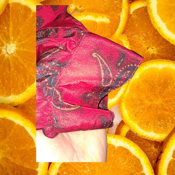 Paul Stanley Red and Black Paisley 100% Silk Button Up Size‎ 12 - Picture 5 of 6